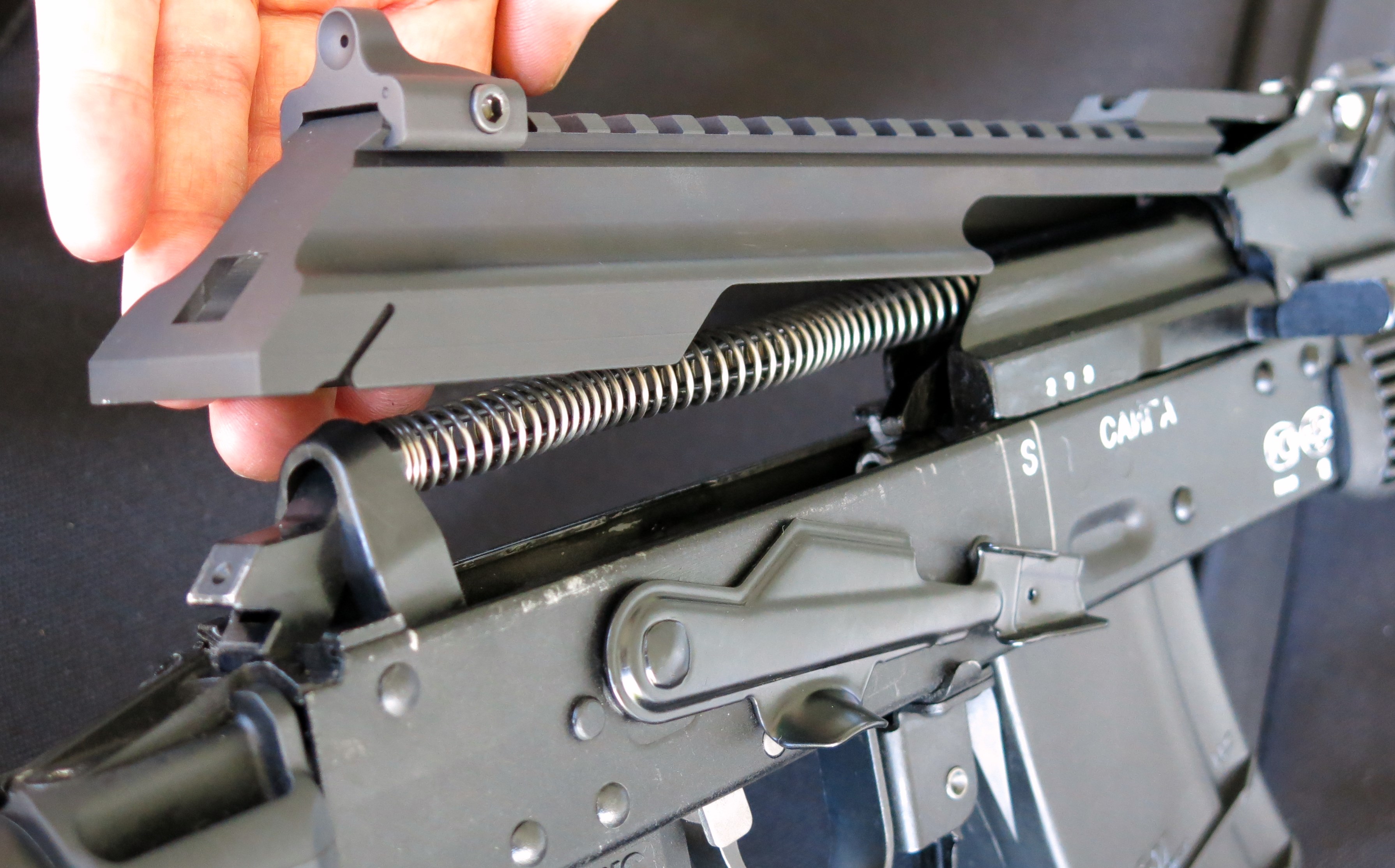 The TWS system includes the dust cover/rail combination and a guide rod. 